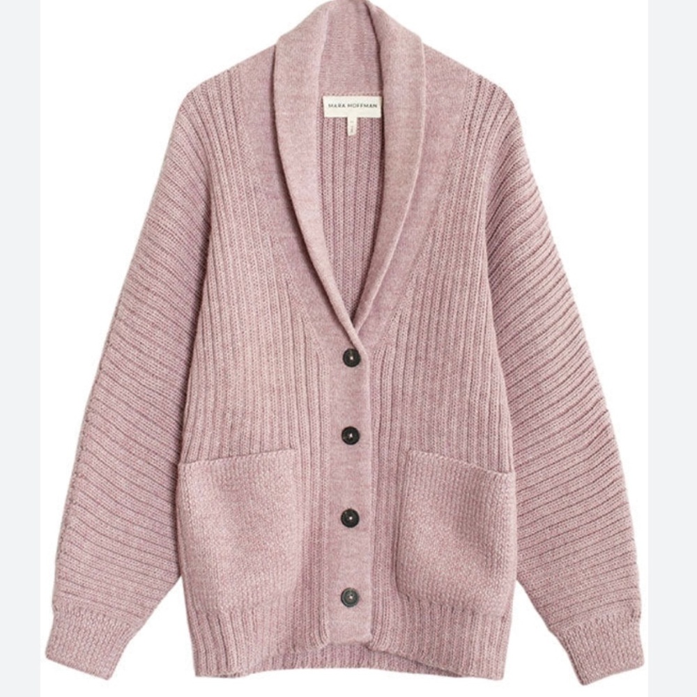 Mara Hoffman pink Ryan cardigan xs